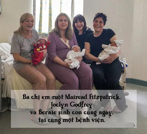 Ba chị em ruột sinh con cùng ngày, tại cùng một bệnh viện