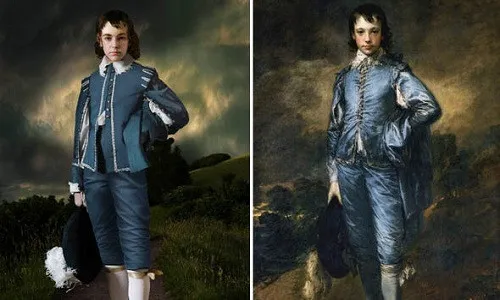 Bức họa "Blue Boy" của họa sỹ Thomas Gainsborough là một trong bốn bức tranh được dự án phục dựng.