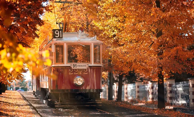 Đoàn tàu cổ kính chầm chậm tiến vào thủ đô Prague, CH Czech trong một sắc thu mơ màng, đẹp khó tin.