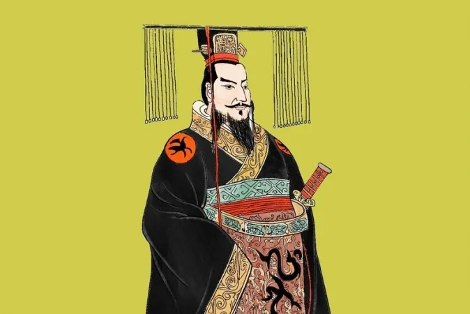 Tranh vẽ chân dung Tần Thủy Hoàng.