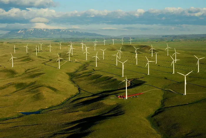 Một cánh đồng năng lượng gió ở Wyoming, Mỹ