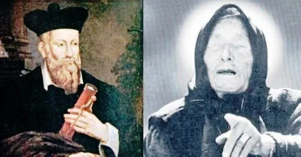 Hai nhà tiên tri nổi tiếng Nostradamus (trái) và Vanga.