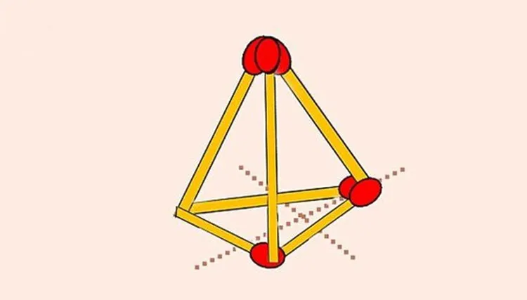 Que diêm có thể xếp thành một kim tự tháp có các mặt là 4 tam giác.