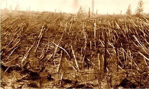 Sự kiện Tunguska ở Siberia, Nga đã phá hủy khu rừng với 80 triệu cây.