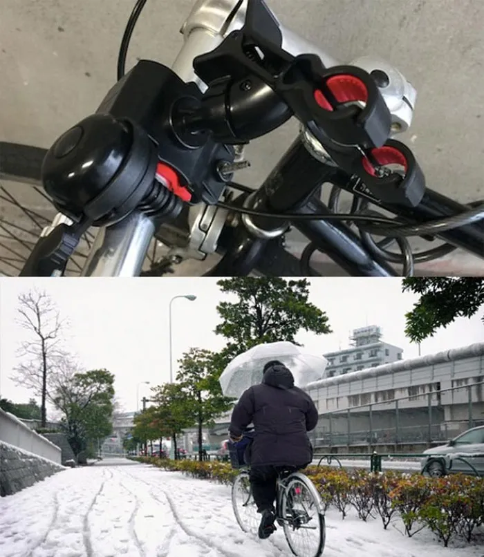 Giờ thì bạn không phải khổ sở cầm ô bằng tay khi trời đổ mưa hay có tuyết rơi nữa nhé.