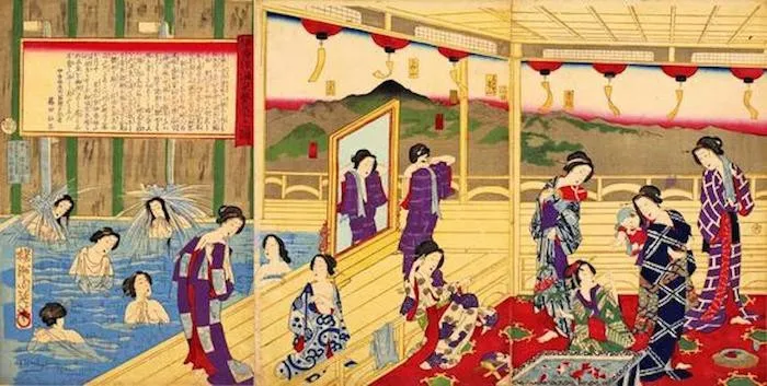 Thời tiết lạnh giá nên nông dân Nhật đi tìm những suối nước nóng để thư giãn.