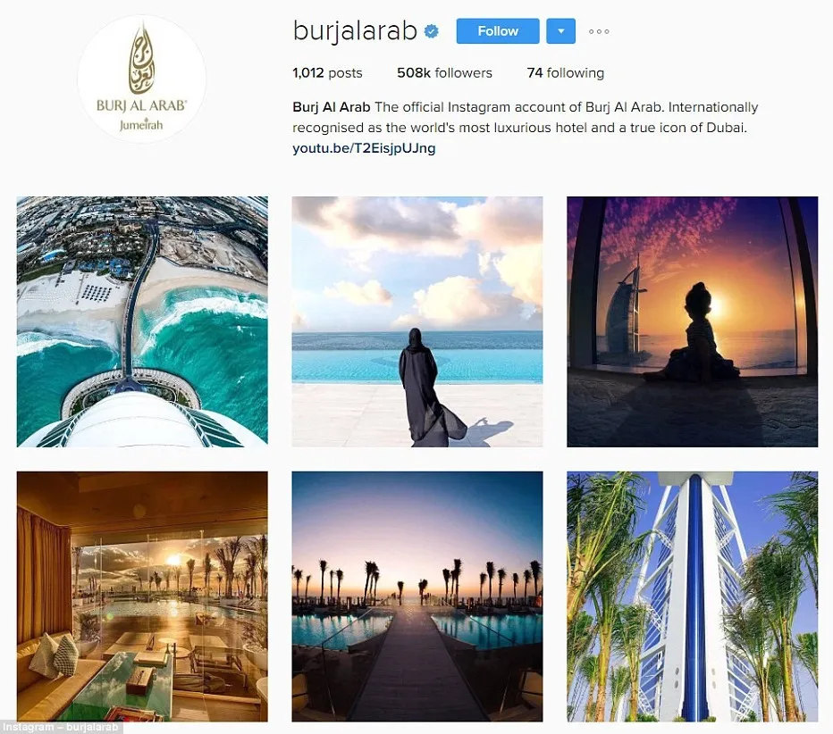Khách sạn đăng hơn 1.000 ảnh trên tài khoản Instagram, tự xưng là "khách sạn sang trọng nhất thế giới".