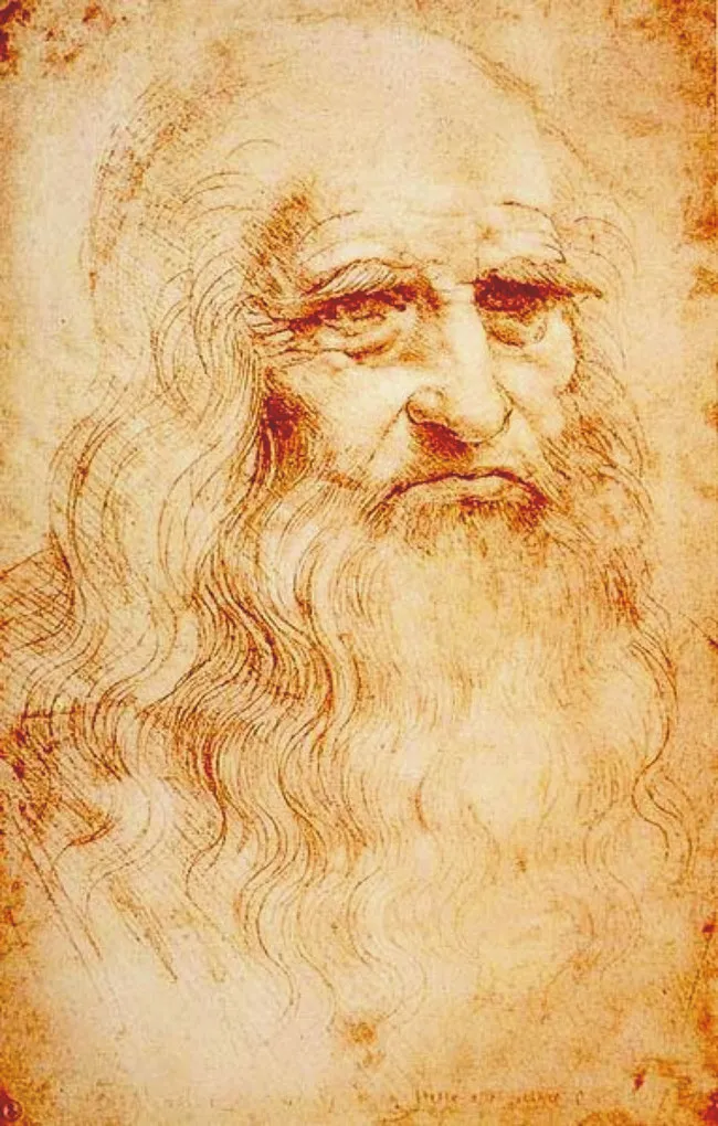 Tự họa của Leonardo da Vinci, vẽ bằng phấn đỏ trong khoảng 1512 và 1515.