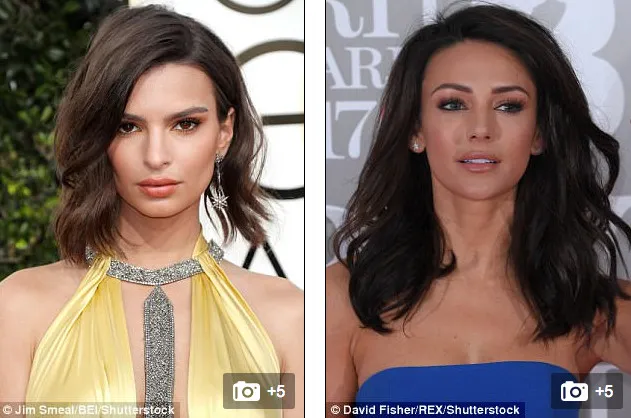 Ngôi sao Emily Ratajkowski (trái) và Michelle Keegan (phải) sở hữu đôi môi được cho là hoàn hảo.