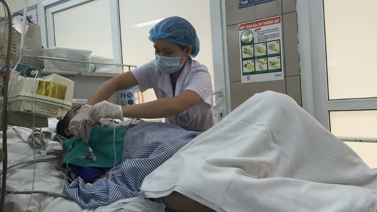 Chăm sóc cho bệnh nhân bị rắn cắn tại Trung tâm Chống độc.